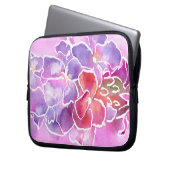 Ein elegantes, florales Rosa und ein mauvischer La Laptopschutzhülle (Vorderseite Links)