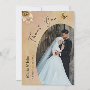 Ein elegantes Foto für benutzerdefinierte Hochzeit Dankeskarte