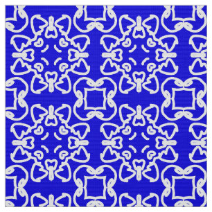 Ein elegantes geometrisches blau-weißes Stoffmuste Stoff