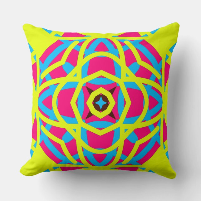 Ein elegantes geometrisches Stoffdesign Kissen (Vorderseite)