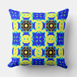 Ein elegantes geometrisches, vielfarbiges Stoffdes Kissen