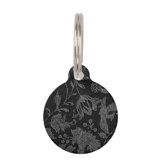 Ein elegantes gotisches vintage-schwarzes Blumenmu Tiernamensmarke