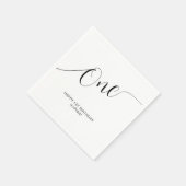 Ein elegantes handgeschriebenes Skript 1. Geburtst Serviette (Ecke)
