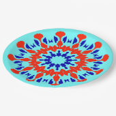 Ein elegantes mehrfarbiges klassisches Designpapie Pappteller (Schrägansicht)