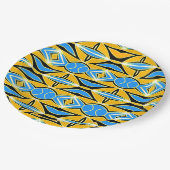 Ein elegantes mehrfarbiges klassisches Designpapie Pappteller (Schrägansicht)