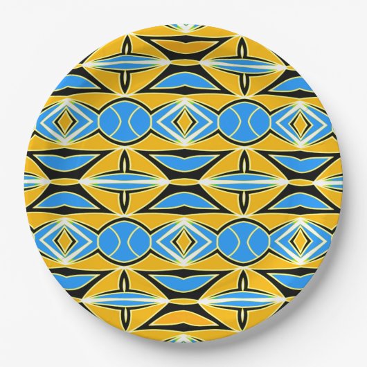 Ein elegantes mehrfarbiges klassisches Designpapie Pappteller (Vorderseite)