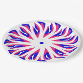 Ein elegantes mehrfarbiges klassisches Designpapie Pappteller (Schrägansicht)