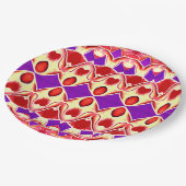 Ein elegantes mehrfarbiges klassisches Designpapie Pappteller (Schrägansicht)