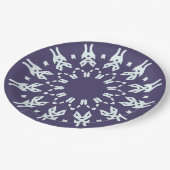 Ein elegantes mehrfarbiges klassisches Designpapie Pappteller (Schrägansicht)