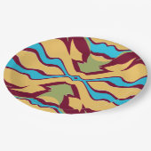 Ein elegantes mehrfarbiges klassisches Designpapie Pappteller (Schrägansicht)