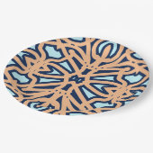 Ein elegantes mehrfarbiges klassisches Designpapie Pappteller (Schrägansicht)