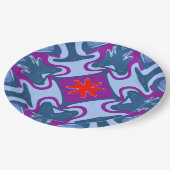 Ein elegantes mehrfarbiges klassisches Designpapie Pappteller (Schrägansicht)