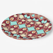 Ein elegantes mehrfarbiges klassisches Designpapie Pappteller (Schrägansicht)