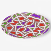 Ein elegantes mehrfarbiges klassisches Designpapie Pappteller (Schrägansicht)