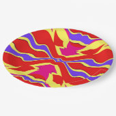 Ein elegantes mehrfarbiges klassisches Designpapie Pappteller (Schrägansicht)