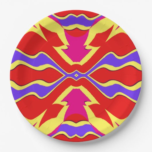 Ein elegantes mehrfarbiges klassisches Designpapie Pappteller (Vorderseite)