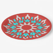 Ein elegantes mehrfarbiges klassisches Designpapie Pappteller (Schrägansicht)