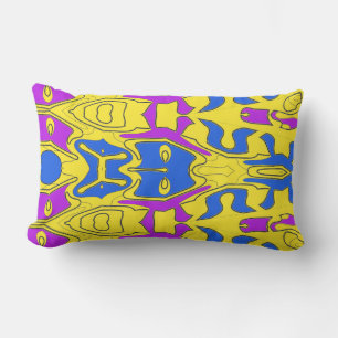 Ein elegantes mehrfarbiges Stoffmusterdesign Lumba Lendenkissen