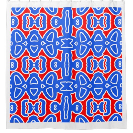 Ein elegantes, nahtlos blaues klassisches Design Duschvorhang (Vorderseite)