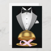 Ein elegantes, rosafarbenes Krebsereignis Einladung (Vorne/Hinten)