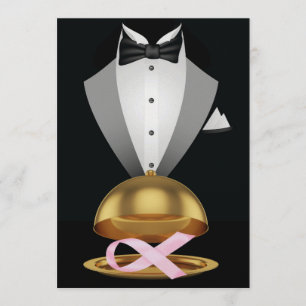 Ein elegantes, rosafarbenes Krebsereignis Einladung