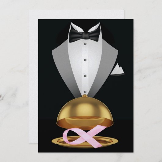 Ein elegantes, rosafarbenes Krebsereignis Einladung (Vorne/Hinten)