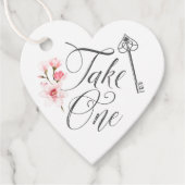 Ein elegantes Script Vintag Key & Florals Geschenkanhänger (Vorderseite)