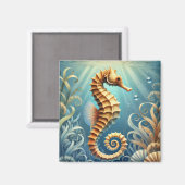 Ein elegantes Seepferd, das unter Wasser schwimmt Magnet (Vorderseite/Rückseite)