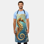 Ein elegantes Seepferd, das unter Wasser schwimmt Schürze (Getragen)