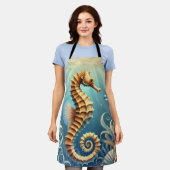 Ein elegantes Seepferd, das unter Wasser schwimmt Schürze (Getragen)