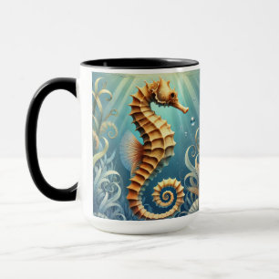 Ein elegantes Seepferd, das unter Wasser schwimmt Tasse