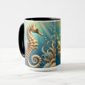 Ein elegantes Seepferd, das unter Wasser schwimmt Tasse (Vorderseite Links)