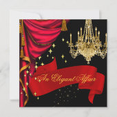 Ein elegantes Unternehmen der Red Gold Chandelier Einladung (Vorderseite)