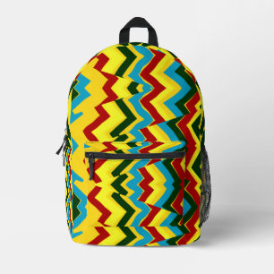 Ein elegantes, vielfarbiges Zickzackmuster Bedruckter Rucksack