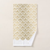 Ein elegantes, weißes, blumenfaseriges Muster Badhandtuch Set (Handtuch)