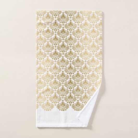 Ein elegantes, weißes, blumenfaseriges Muster Badhandtuch Set (Handtuch)