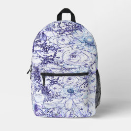 Ein elegantes weißes und blaues klassisches Design Bedruckter Rucksack