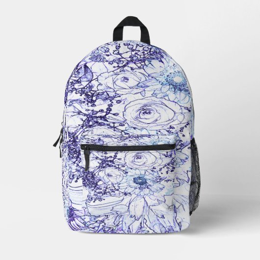 Ein elegantes weißes und blaues klassisches Design Bedruckter Rucksack (Vorderseite)