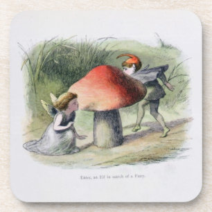 Ein Elf auf der Suche nach einer Fee, Illustration Untersetzer