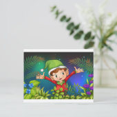 Ein Elf im Garten Postkarte (Stehend Vorderseite)