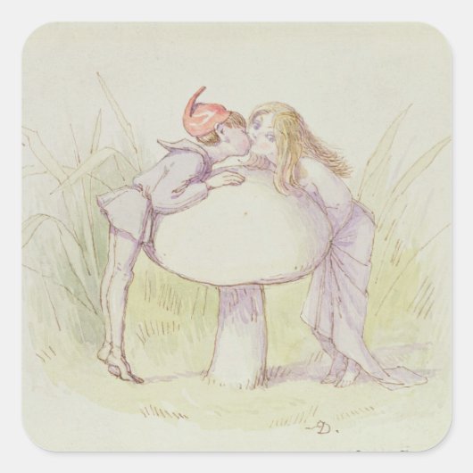 Ein Elf und eine Fairy Quadratischer Aufkleber (Vorderseite)