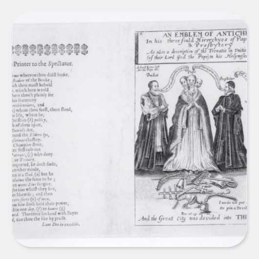 Ein Emblem des Antichrist Quadratischer Aufkleber (Vorderseite)