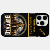 Ein engagierter Bauer, der an seinen Bison Herd te Case-Mate iPhone Hülle (Rückseite (Horizontal))