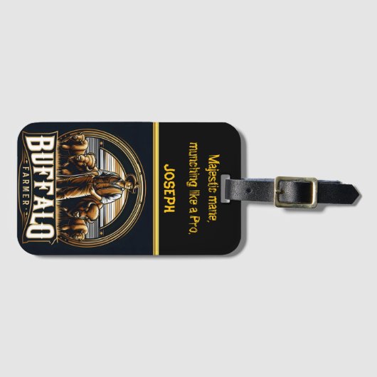 Ein engagierter Bauer, der an seinen Bison Herd te Gepäckanhänger (Vorderseite (Horizontal))