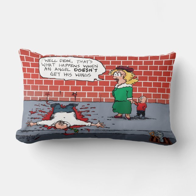 Ein Engel bekommt seine Flüge nicht Weihnachten Lendenkissen (Vorderseite)