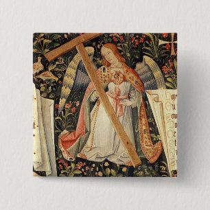 Ein Engel, der das Kreuz trägt Button