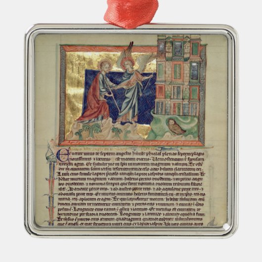 Ein Engel, der das neue Jerusalem zeigt Silbernes Ornament (Vorne)