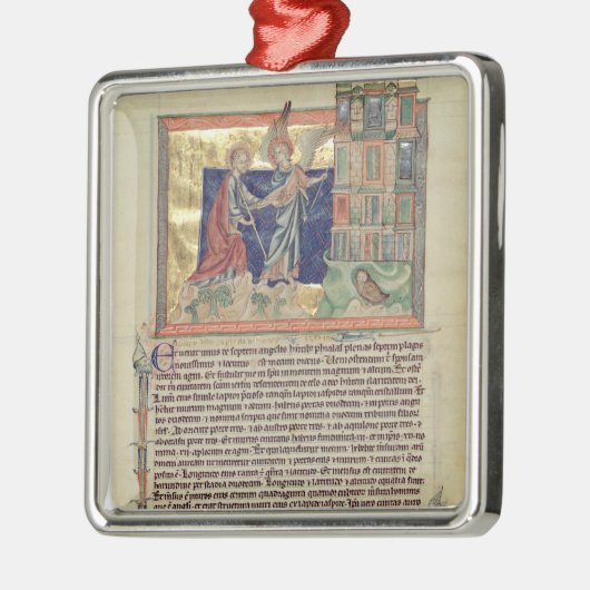 Ein Engel, der das neue Jerusalem zeigt Silbernes Ornament (Links)