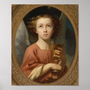 "Ein Engel, der ein Chalice-" Kunst-Plakat hält Poster