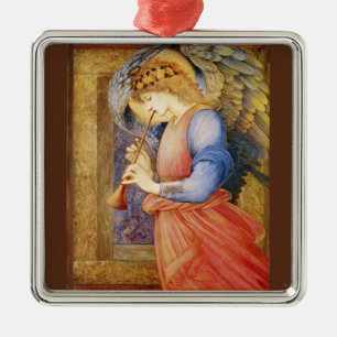 Ein Engel, der ein Flageolett spielt Silbernes Ornament